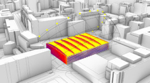 Datamorphoz - Computational design. Visualisation du diagramme solaire le 21 juin et étude d'ensoleillement